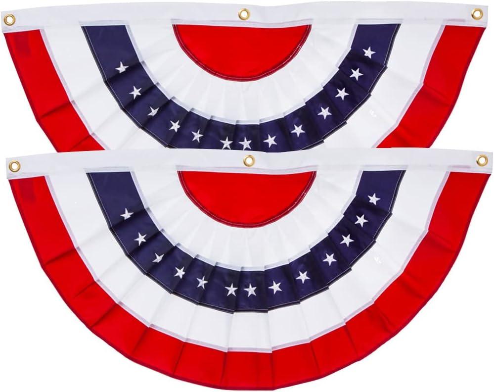 Double Sided 18'' H x 12'' W Polyester Independence Day Bunting