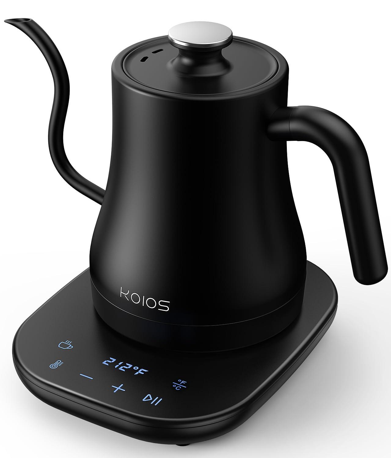 MODERN WALLS LLC Gooseneck Electric Kettle With Temperature Control, Fast Heat Electric Kettle For Pour Over Coffee/Tea, Auto Shut Off & Boil-Dry Protection, 4Hrs Keep Warm, Stainless Steel Inner