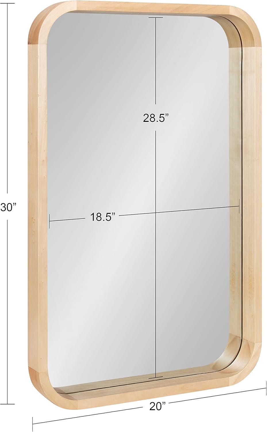 Kate and Laurel Hutton Wood Framed Radius Rectangle Mirror