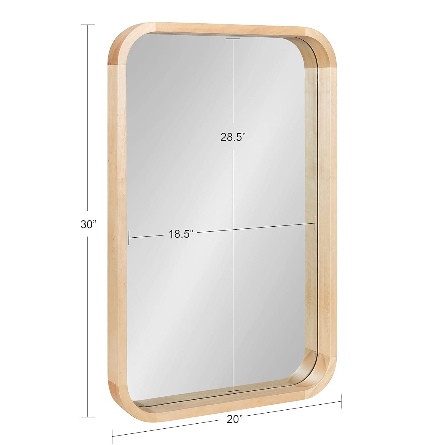 Kate and Laurel Hutton Wood Rectangle Mirror, 20x30, Natural