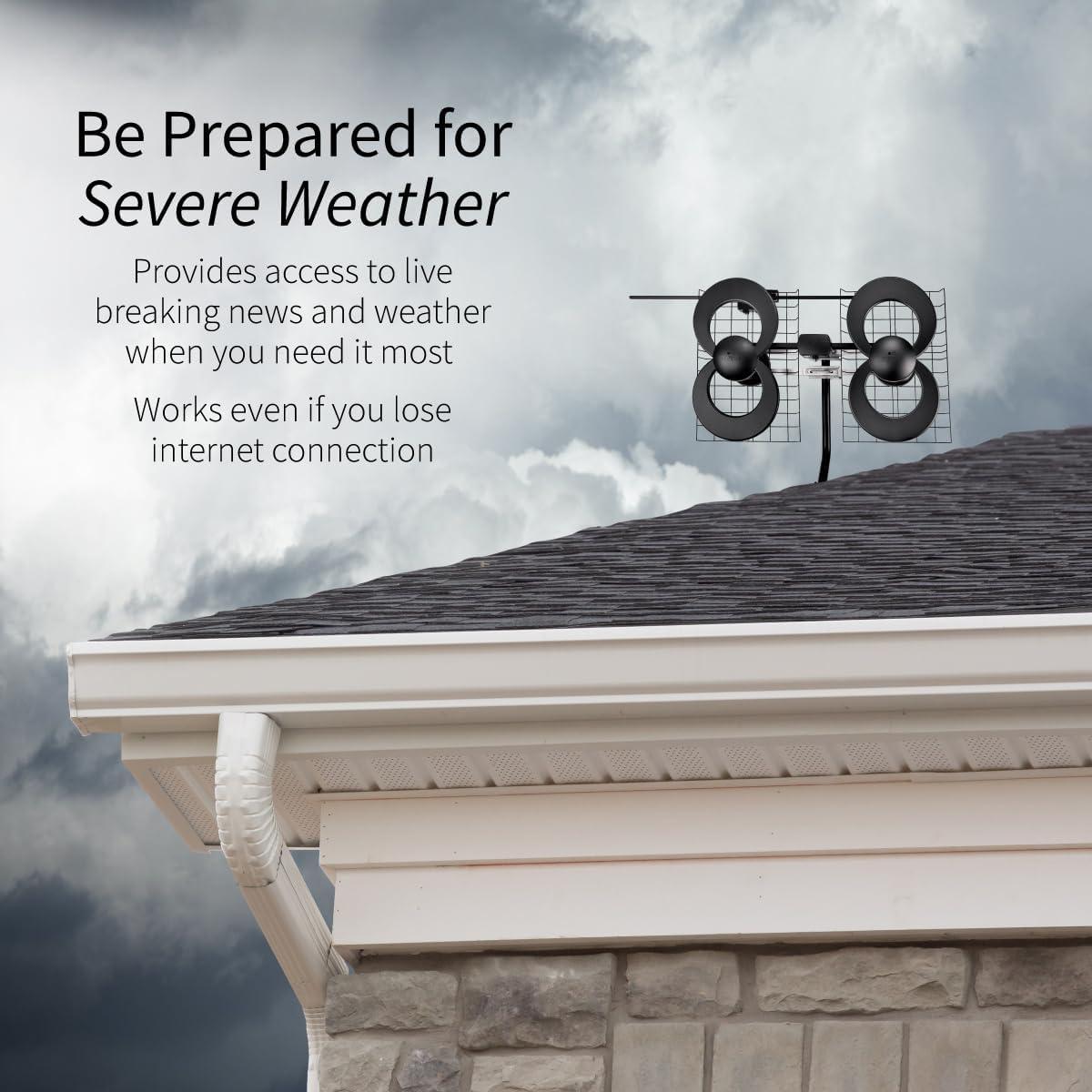 Antennas Direct® ClearStream 4 UHF Indoor Outdoor TV Antenna, Multi-Directional, 70+ Mile Range, 4K 8K UHD, NEXTGEN TV in Black