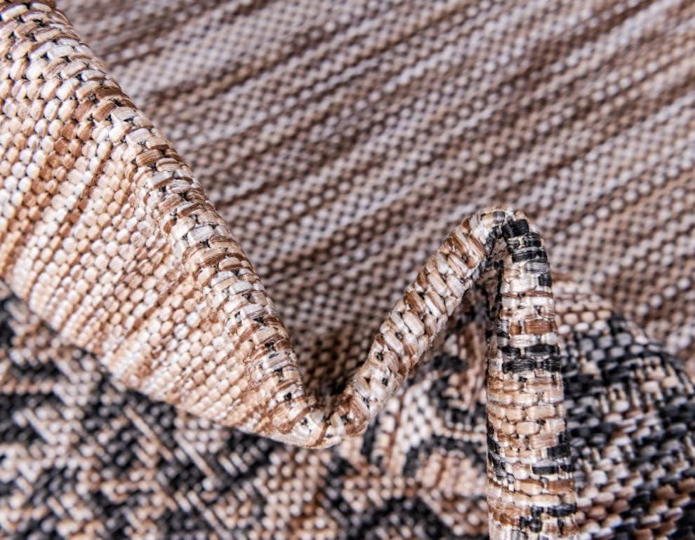 Unique Loom 9' 0 x 12' 2 Rectangle Indoor/Outdoor Traditional Beige Area Rug