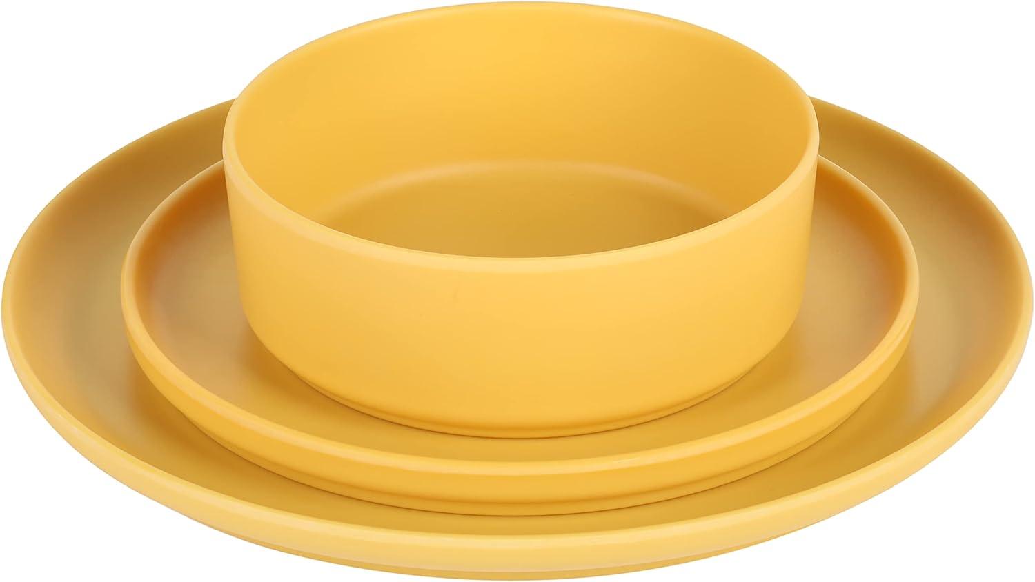 Gibson Home Canyon Crest 12-Piece Stackable Matte Melamine Dinnerware Set