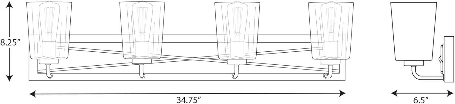 Progress Lighting Briarwood 4-Light Bath Vanity in Antique Bronze with Clear Glass Shades