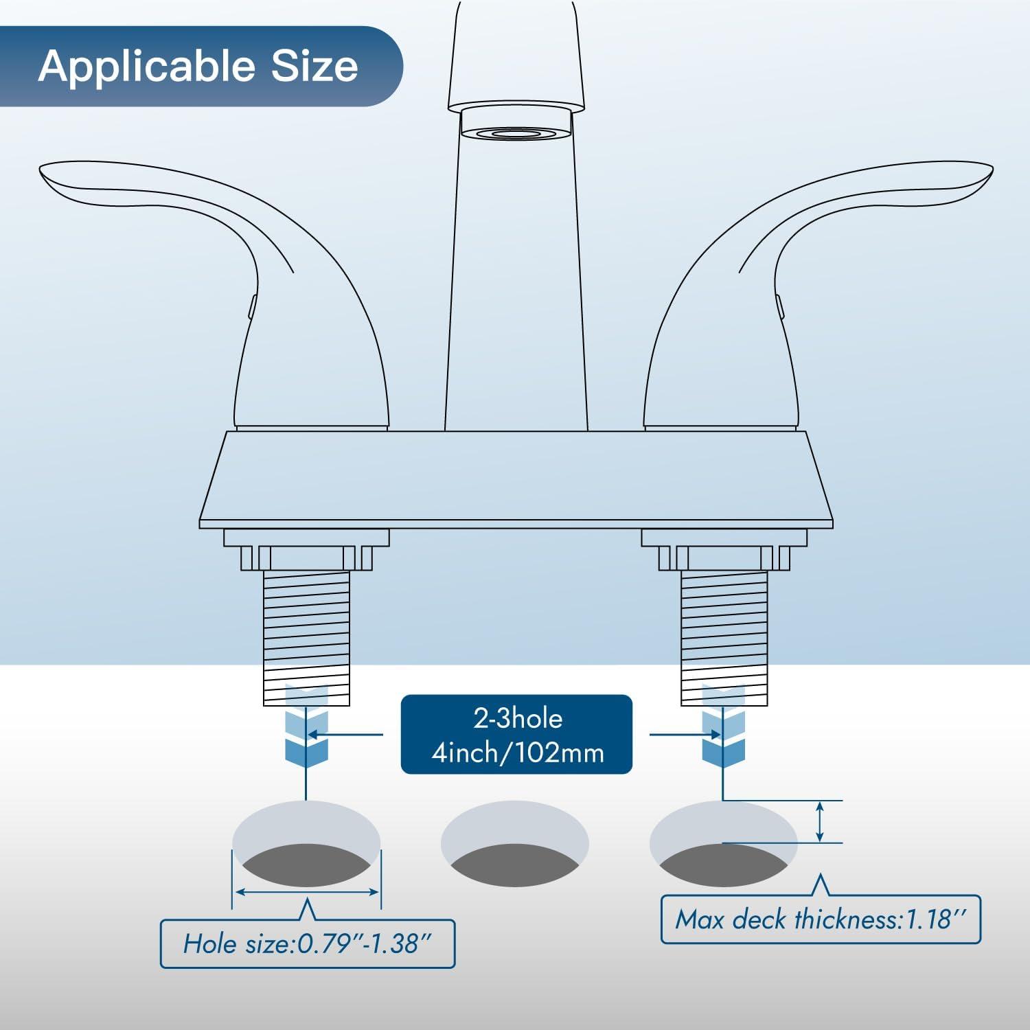 1.2 Flow Centerset Bathroom Sink Faucet with Drain