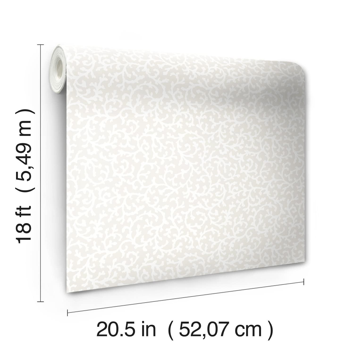 RoomMates Waverly RMK12606PL Savoy Beige Peel and Stick Wallpaper