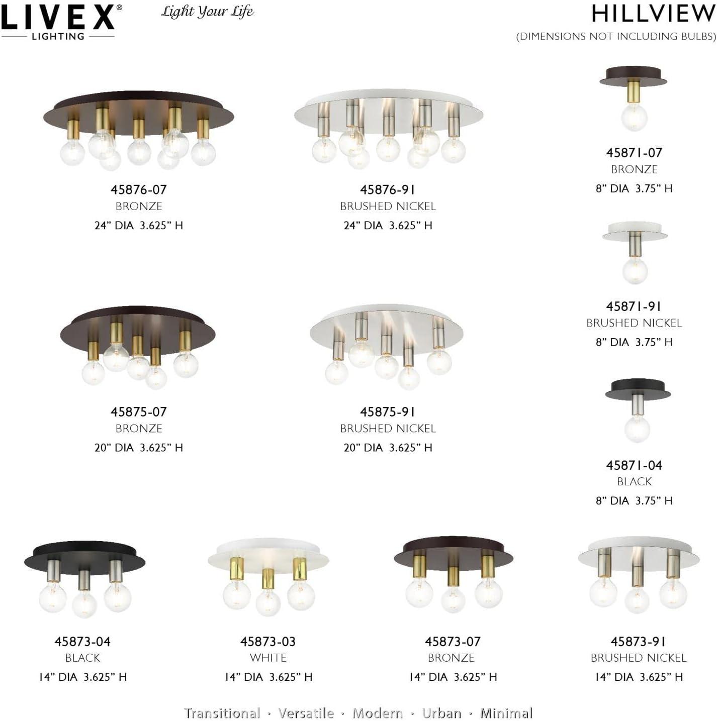 Livex Lighting Hillview 1 - Light Flush Mount in  Black