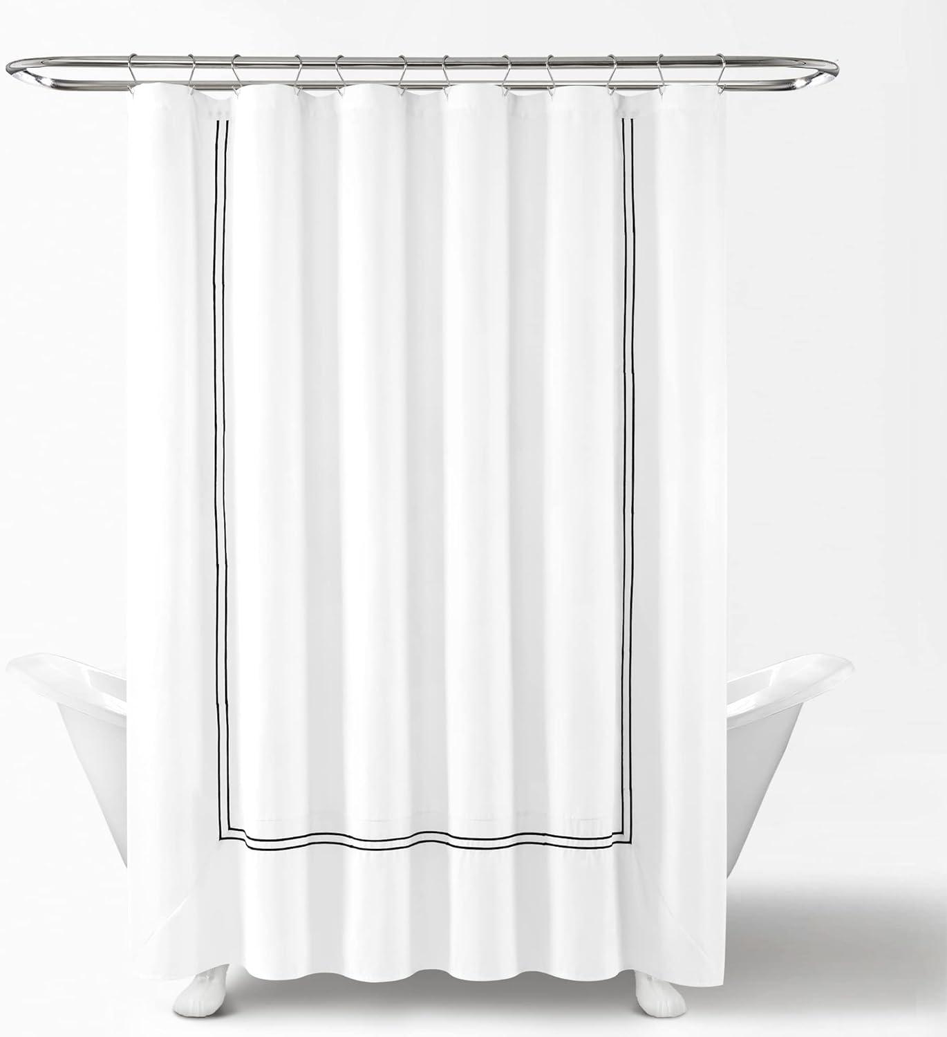 Hotel Collection Shower Curtain White/Black Single 72X72