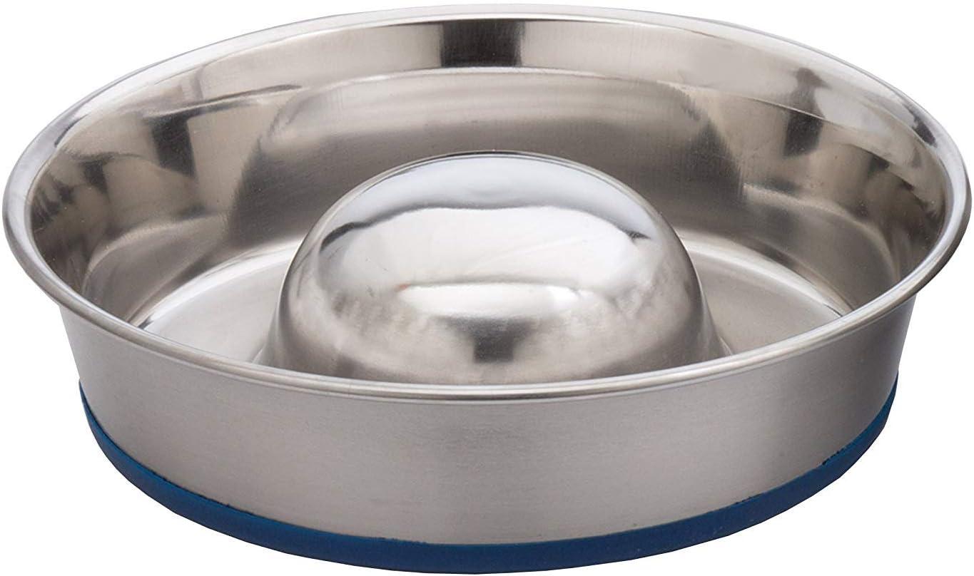 Large Silver Stainless Steel Slow Feed Dog Bowl