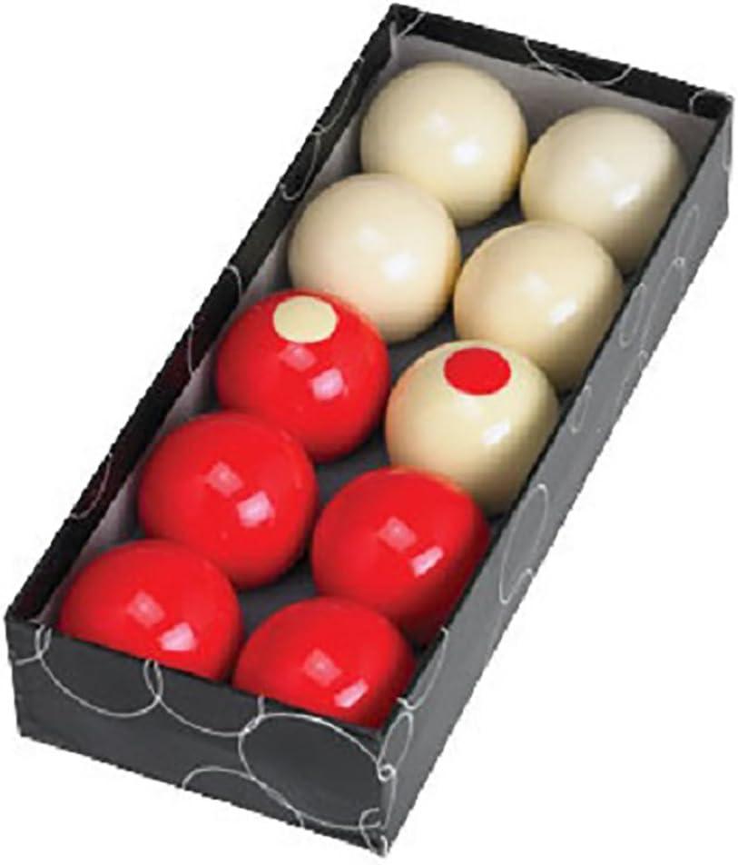 Red and White Polyresin Bumper Pool Ball Set