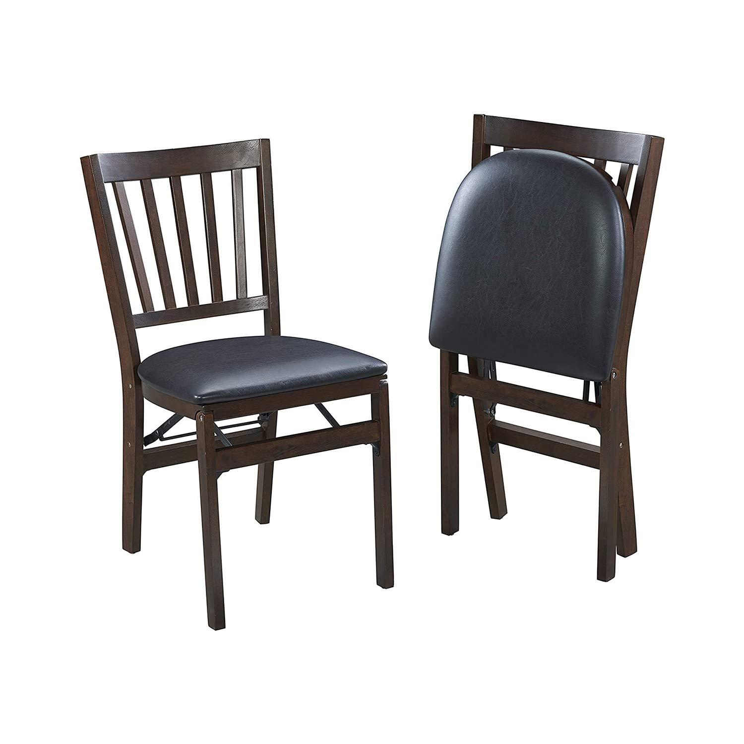 Williston Forge Esita Vinyl Padded Stackable Folding Chair Folding Chair Set (Set of 2)