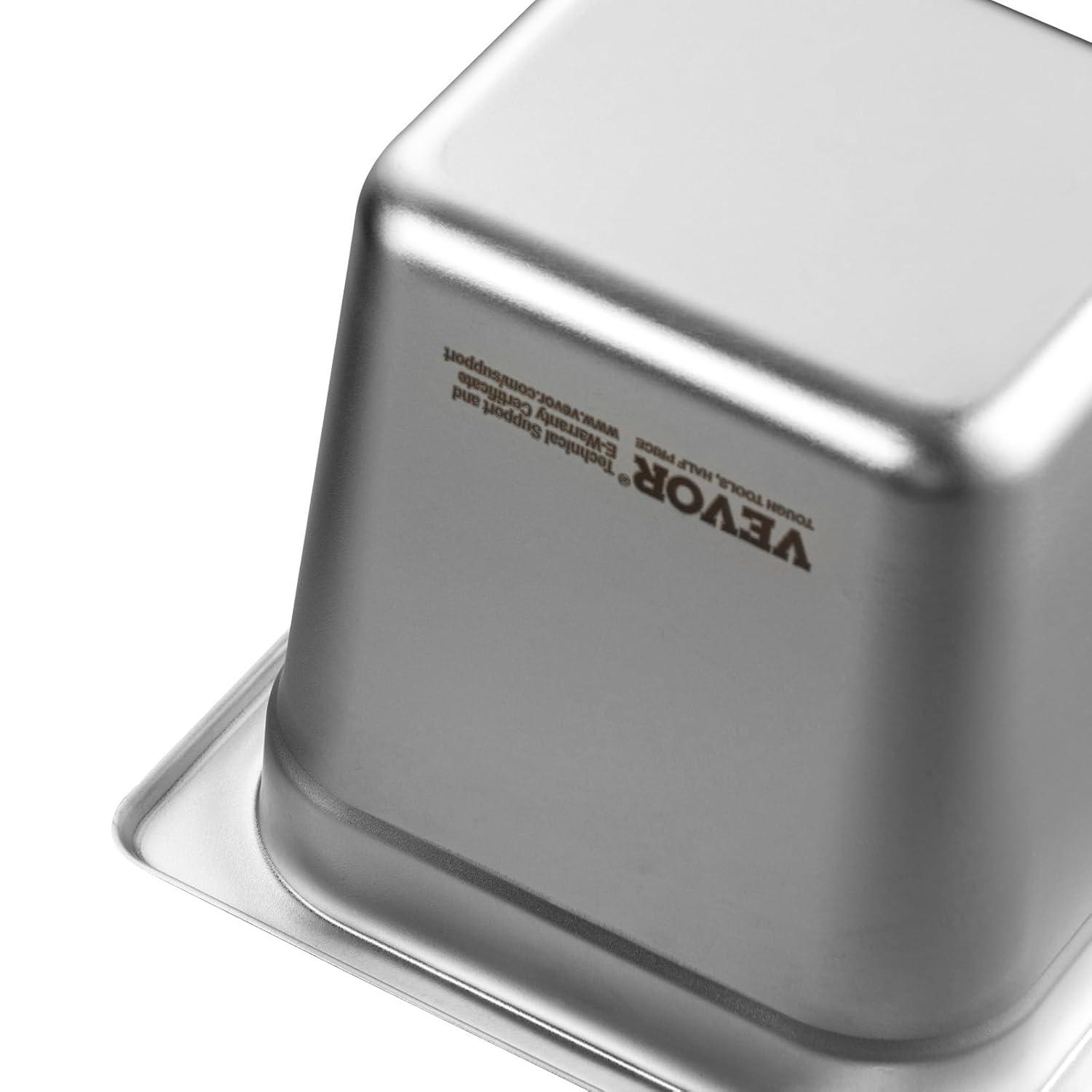 The Party Aisle™ VEVOR 1/6 Size Anti-Jam Steam Pan 6-Inch Deep Table Pan (Set of 6)