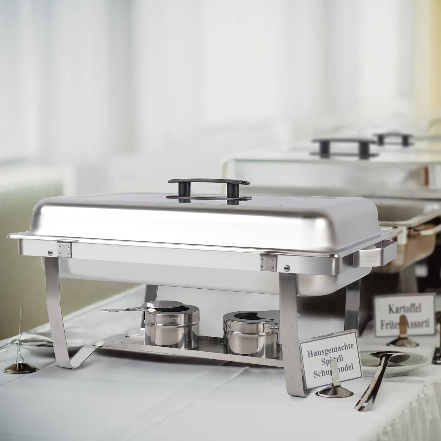 The Party Aisle™ Chafing Dishes For Buffet 4 Pack, 8 Qt Stainless Steel Chafers And Buffet Warmers Sets With Lid, Rectangle Serving Food Warmer Catering Supplies Buffet Display For Parties