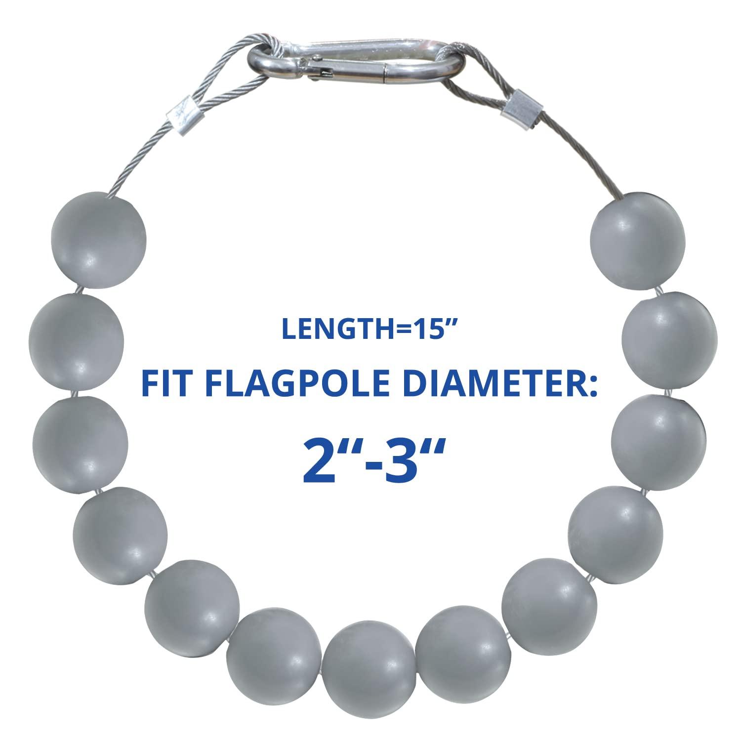 Anley Authentic Beaded Flag Retainer Ring for Both Internal & External Halyard Flagpole (Gray)