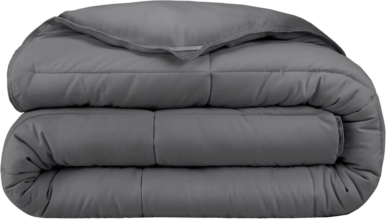 Nestl Comforter, Quilted Down Alternative Duvet Insert, All-Season Bedding Twin-XL Comforter, Grey