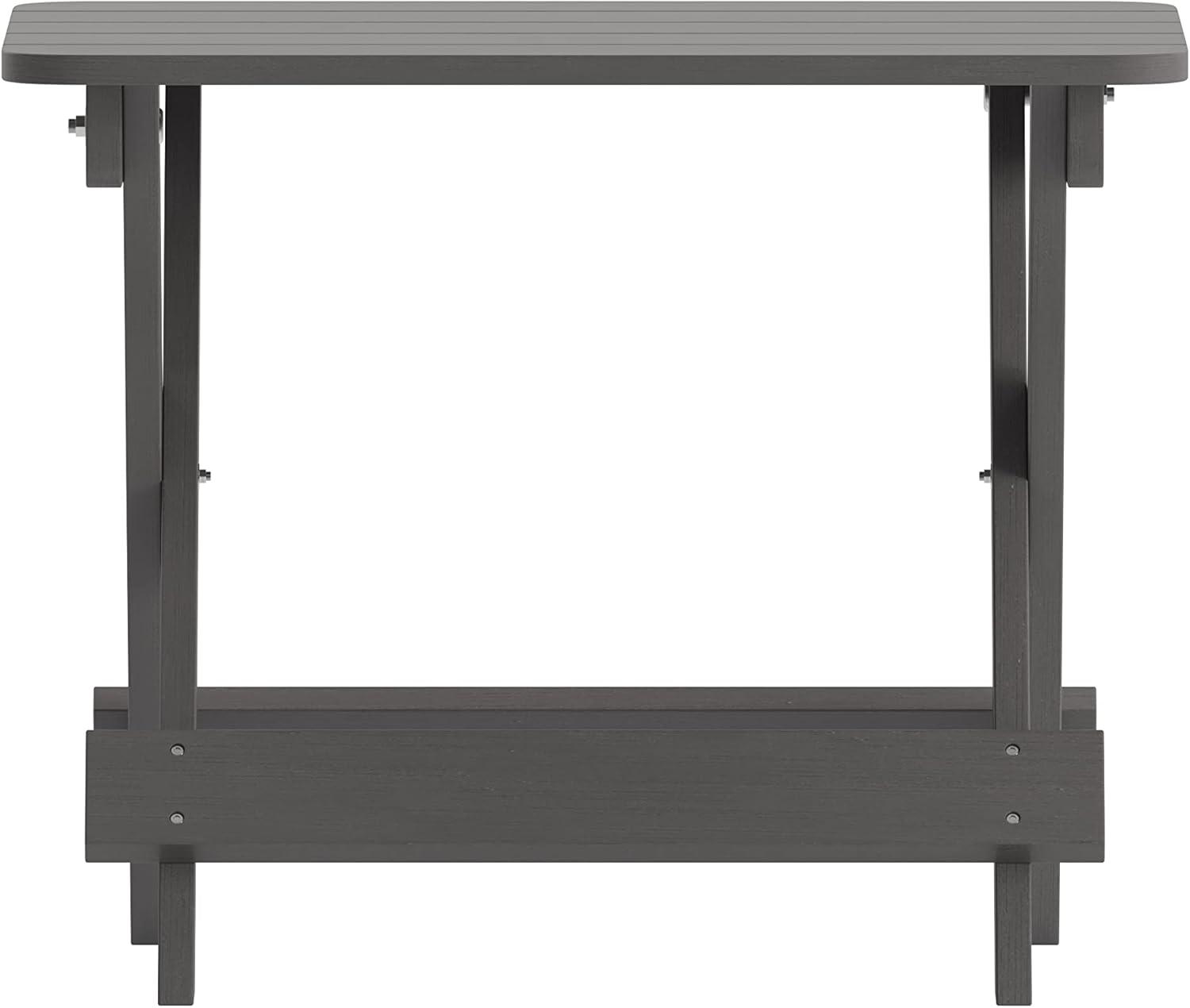 Gray HDPE Folding Adirondack Outdoor Side Table