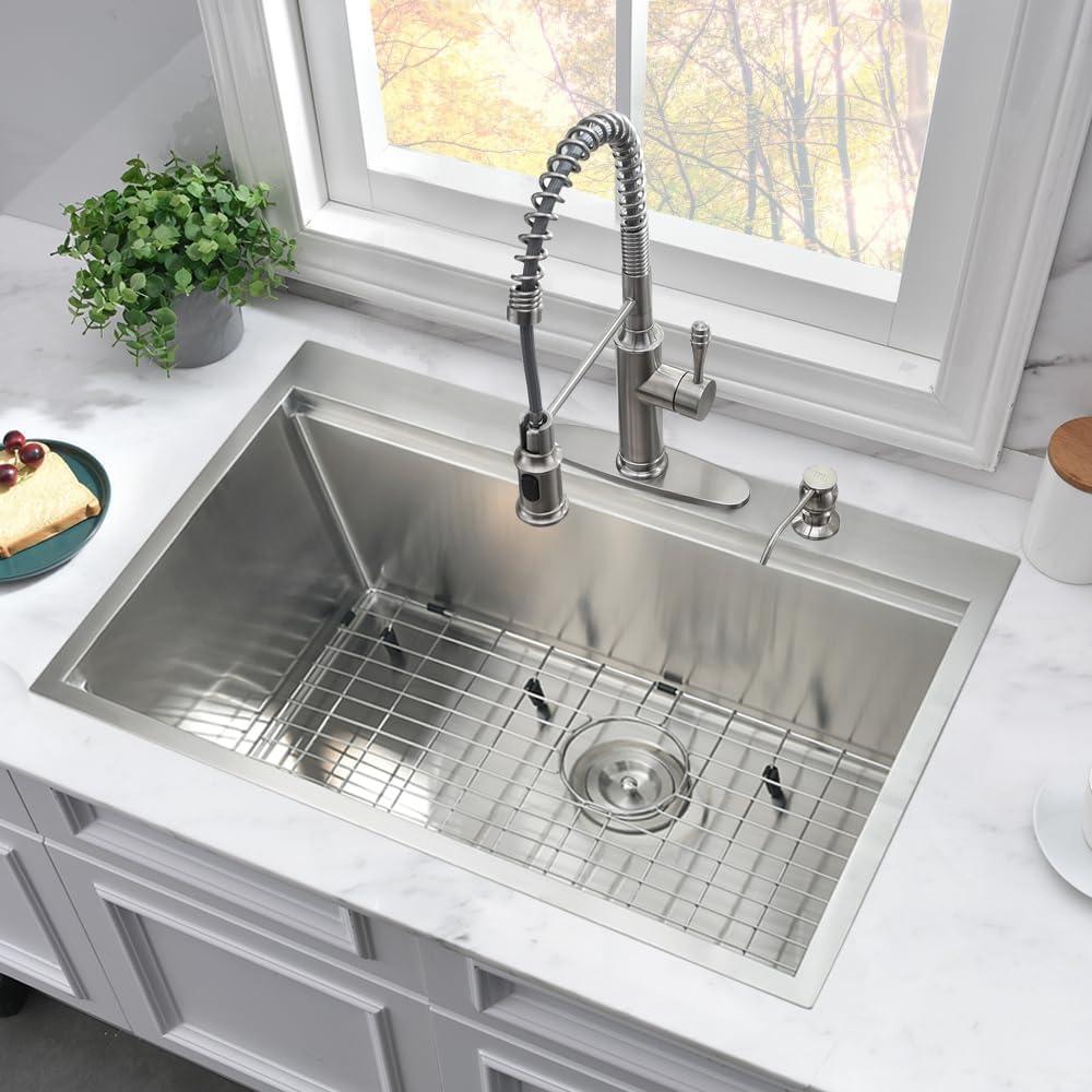 33 Inch Stainless Steel Farmhouse Workstation Kitchen Sink