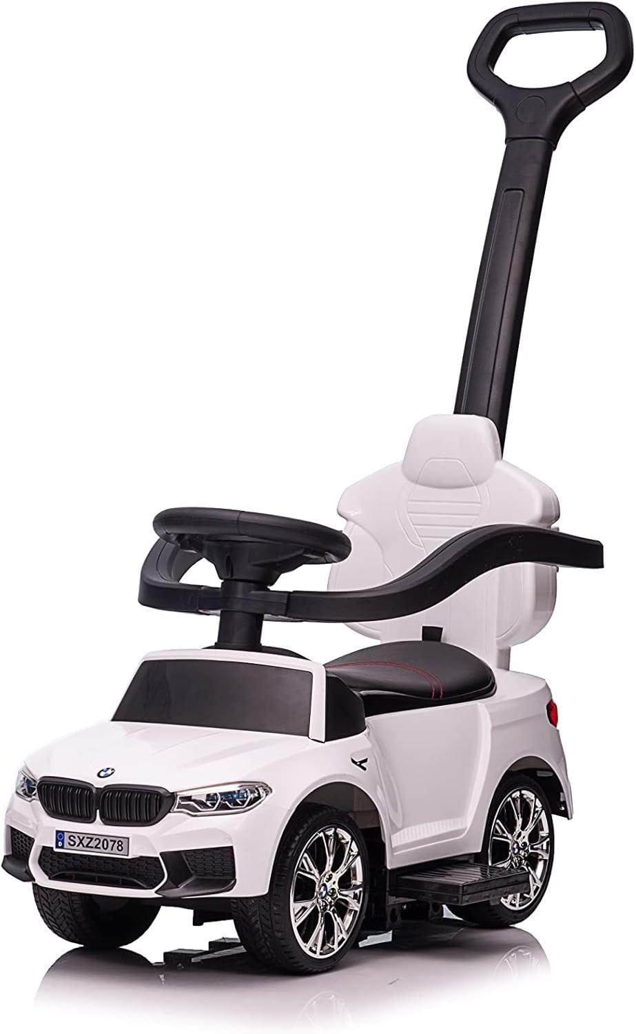 White BMW 4-in-1 Push Car with Safety Features