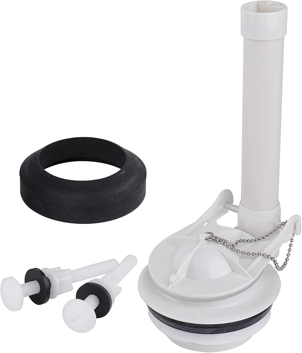 3-Inch White and Black Toilet Flush Valve Replacement Kit