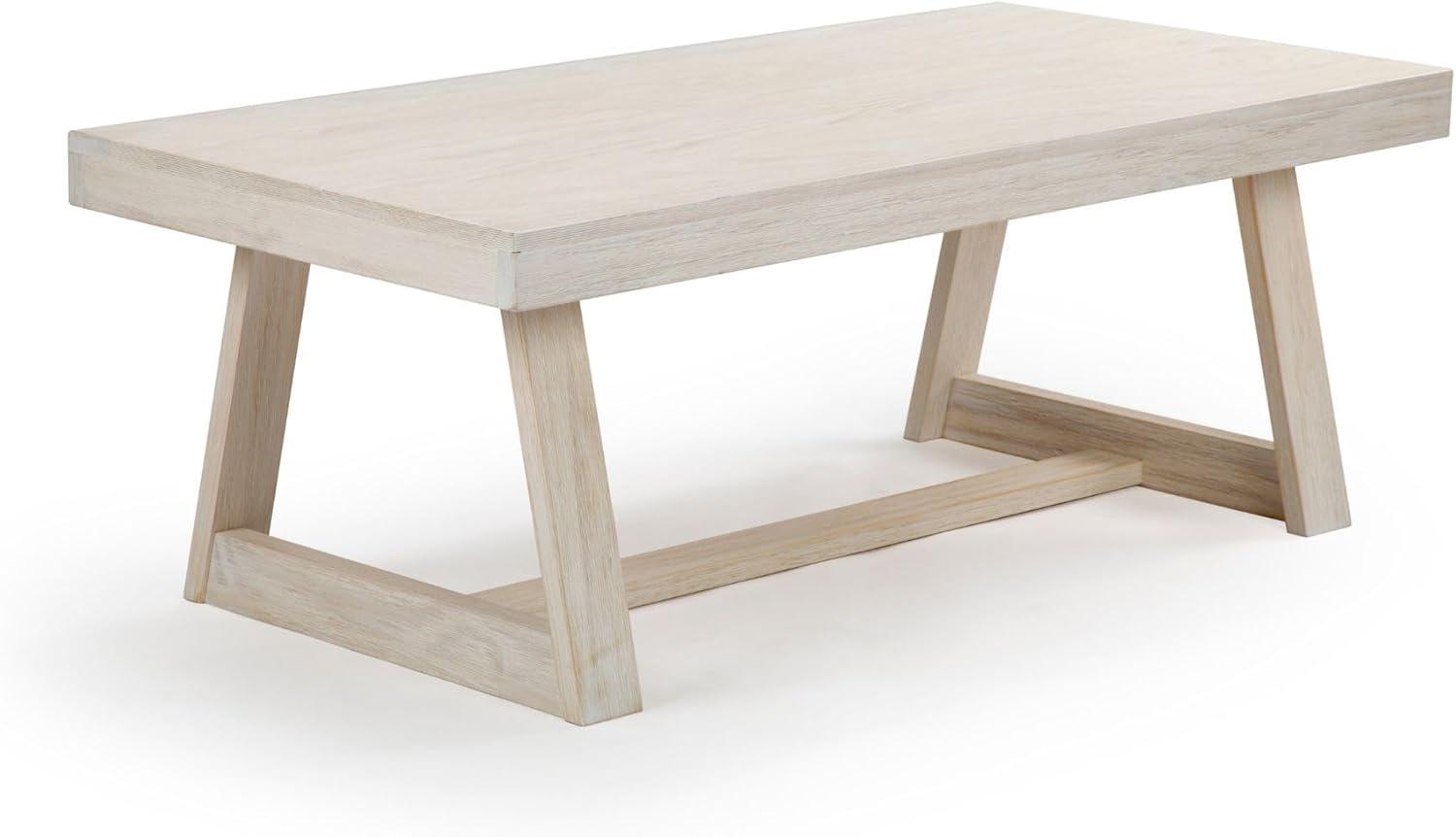Plank+Beam Farmhouse Coffee Table, 48" Solid Wood Tables for Living Room, Rectangular Center Table