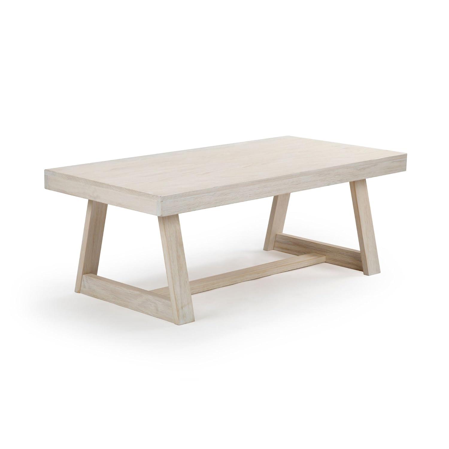 Plank+Beam Farmhouse Coffee Table, 48" Solid Wood Tables for Living Room, Rectangular Center Table