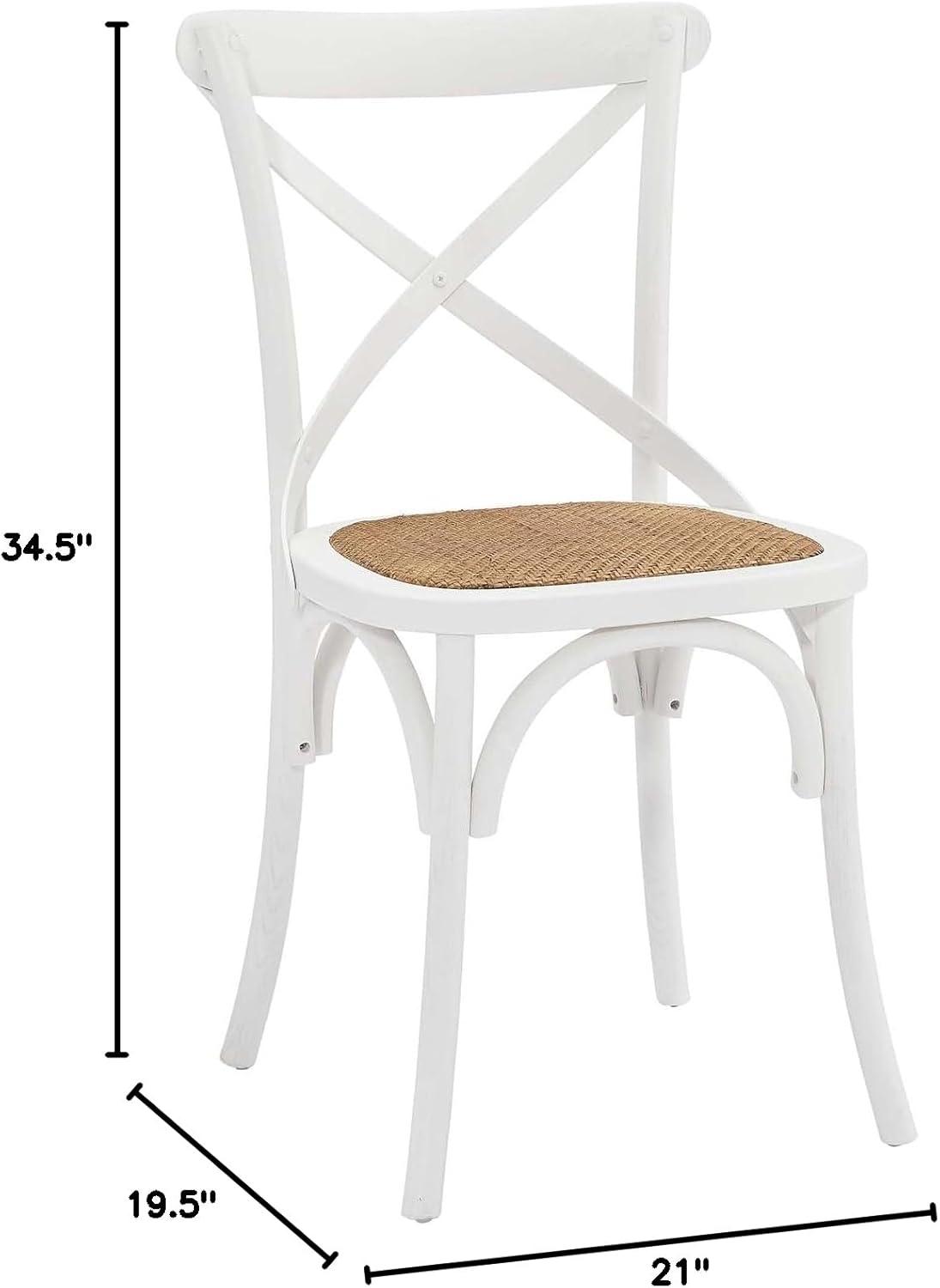 Modway Gear Dining Side Chair Set of 4 in White