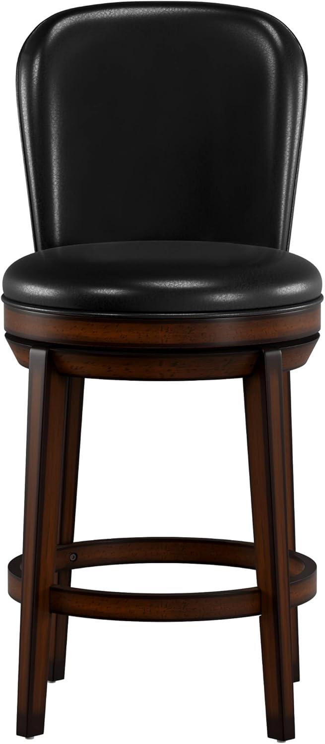 Hillsdale Furniture Victoria Wood Counter Height Swivel Stool, Dark Chestnut