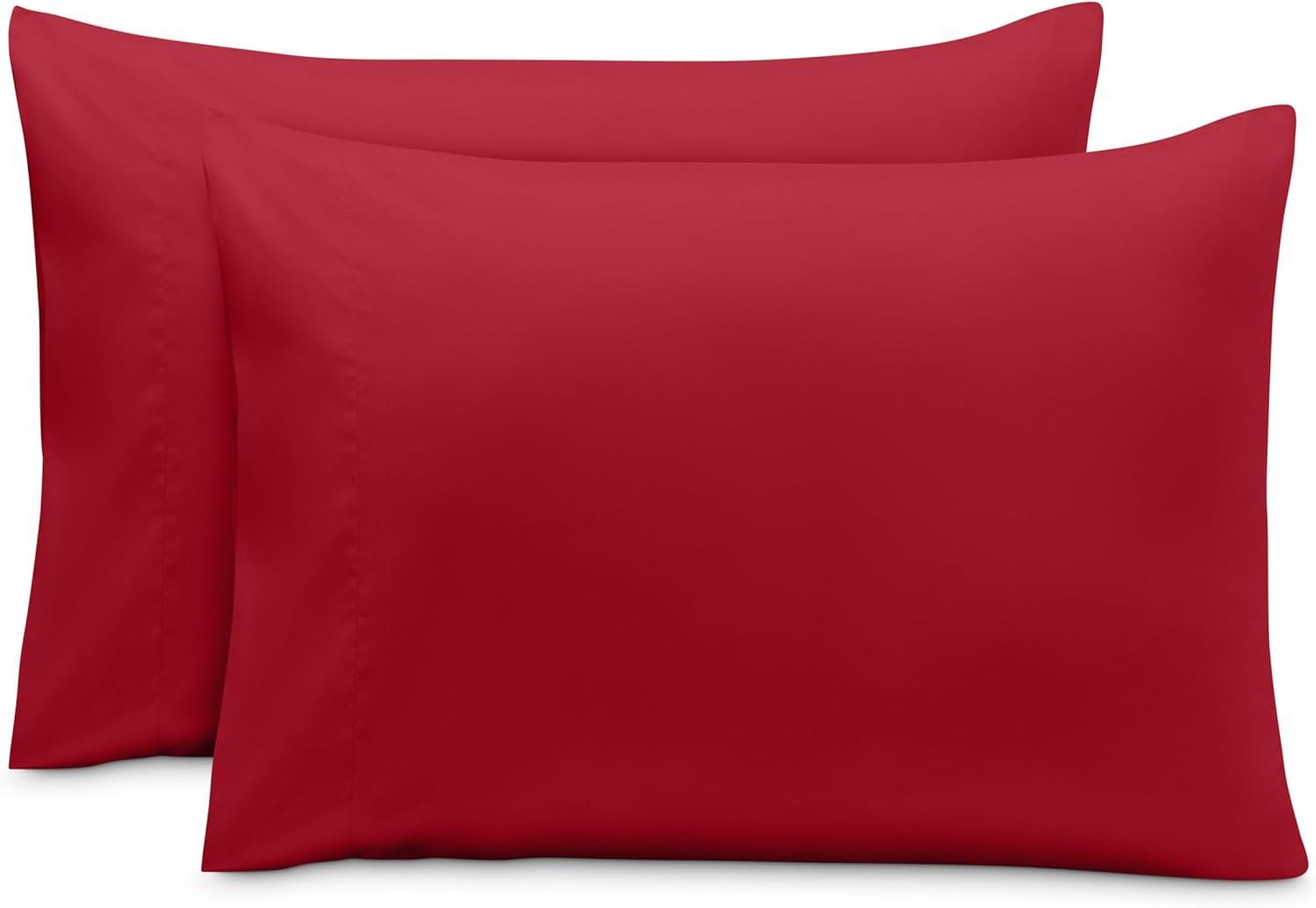 Microfiber Queen - Envelope - 20 x 30 Red Pillowcase Set by Bare Home