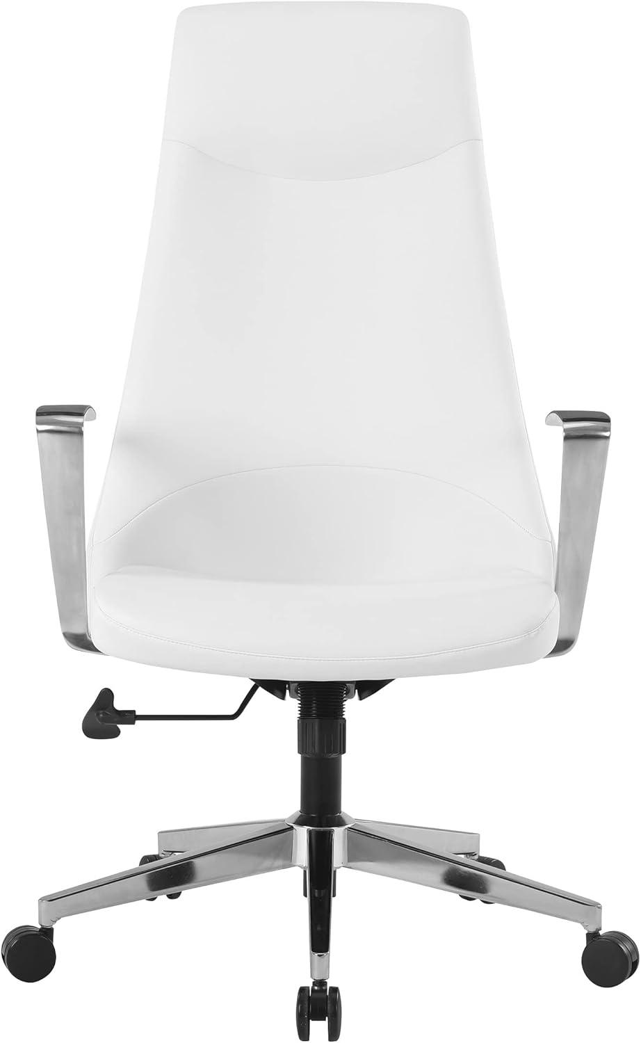 High Back Office Chair in Dillon Snow White in Antimicrobial Fabric