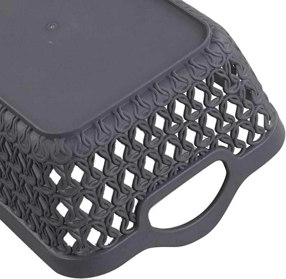 Mini Grey Plastic Storage Basket Tray Set, 12-Pack