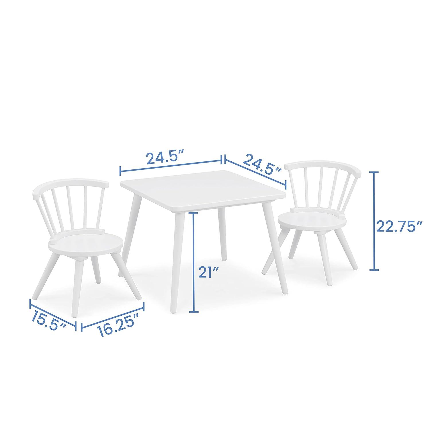 Delta Children Windsor 2-Piece Chair Set, Bianca White