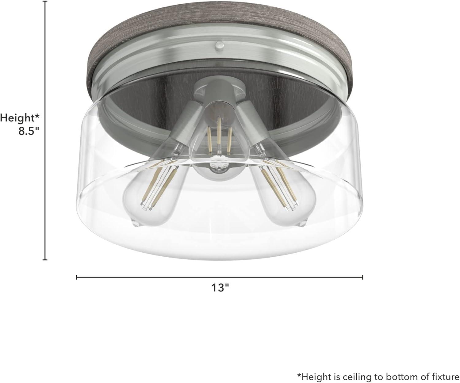 Devon Park Brushed Nickel Glass LED Flush Mount Light