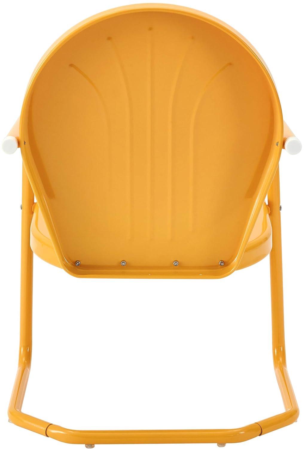 Crosley Furniture Griffith Outdoor Chair, Retro Metal Patio Chairs for Dining, Porch, Deck, Balcony, Tangerine