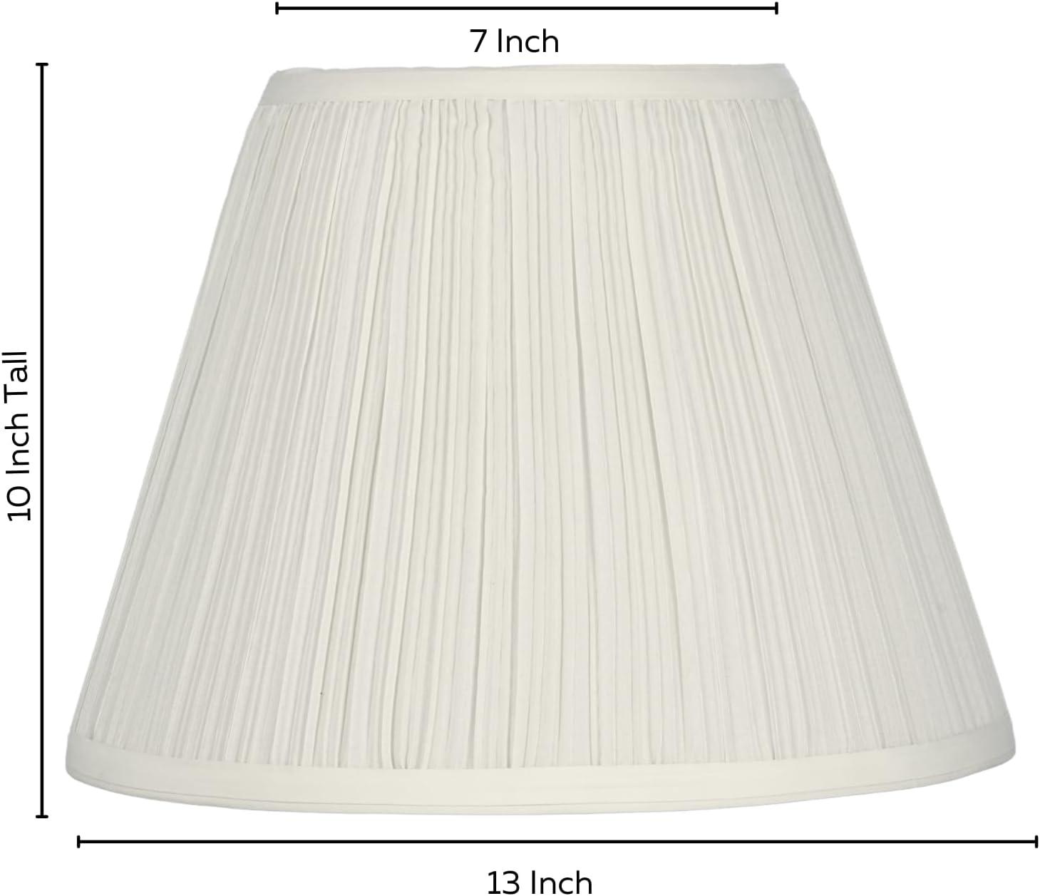 White Pleated Lamp Shade 7" x 13" x 10" Tall