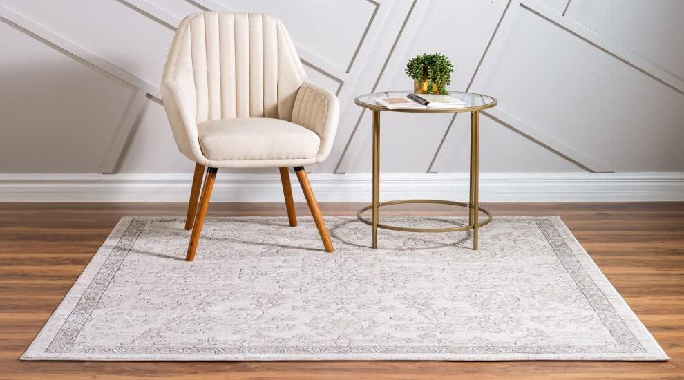 Unique Loom Portland Collection Area Rug - Albany (4' 1" Square Ivory/Beige)