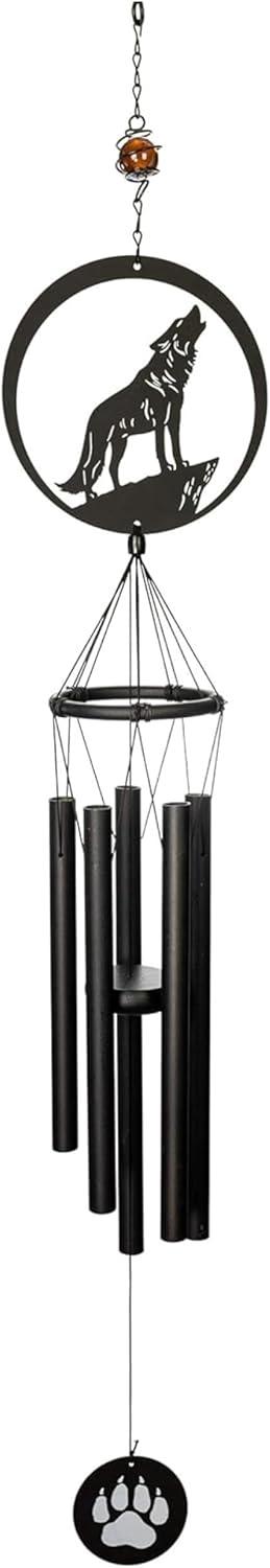 VP Home Wolf Howling 38"" Wind Chimes for Outside Decorations Garden Gift