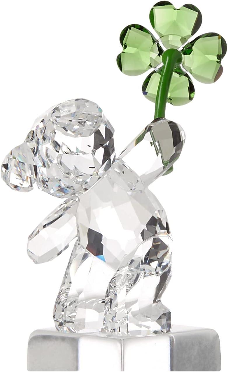 Kris Bear Crystal Figurine with Green Clover