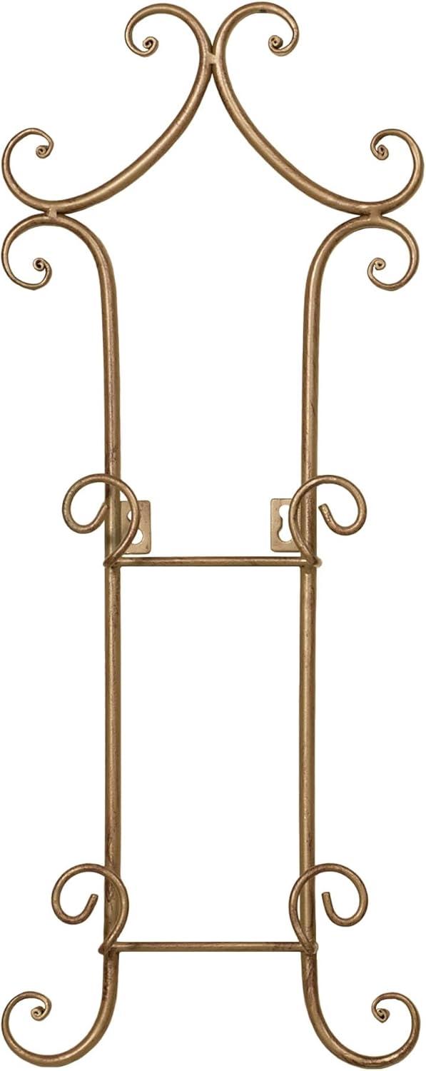 Touch of Class Regalla Petite Plate Rack - Vertical Plate Display - Hanging Plate Rack - For 6-8" dia. Plates - Satin Gold Finish - Four-plate is 38 inches - Hardware Included