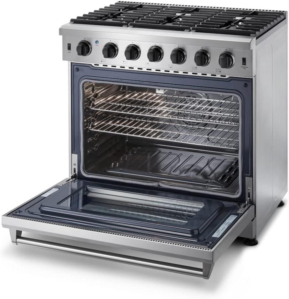 THOR 36-Inch Gas Range, 6 Burners - Stainless Steel (LRG3601U)