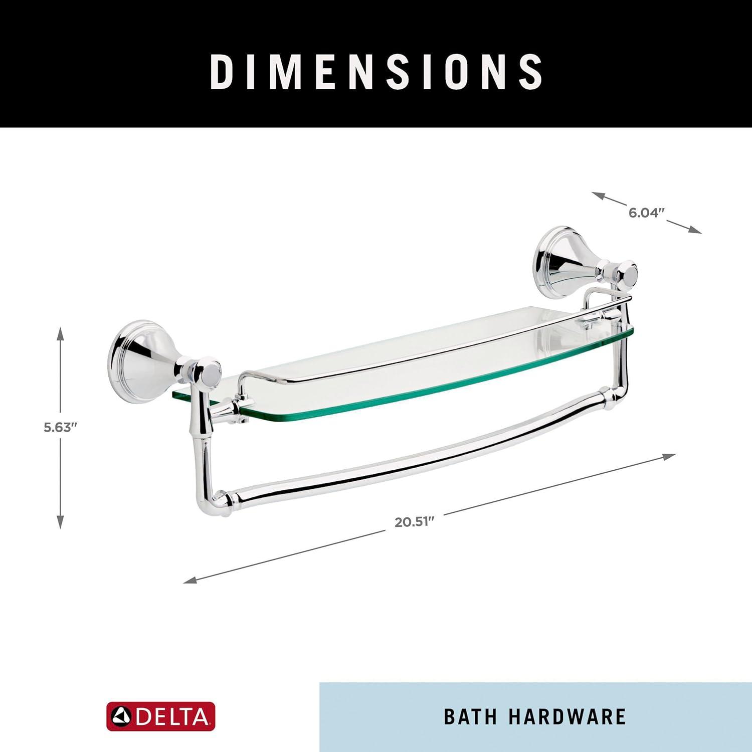 Delta Cassidy 18 in. Glass Shelf with Towel Bar