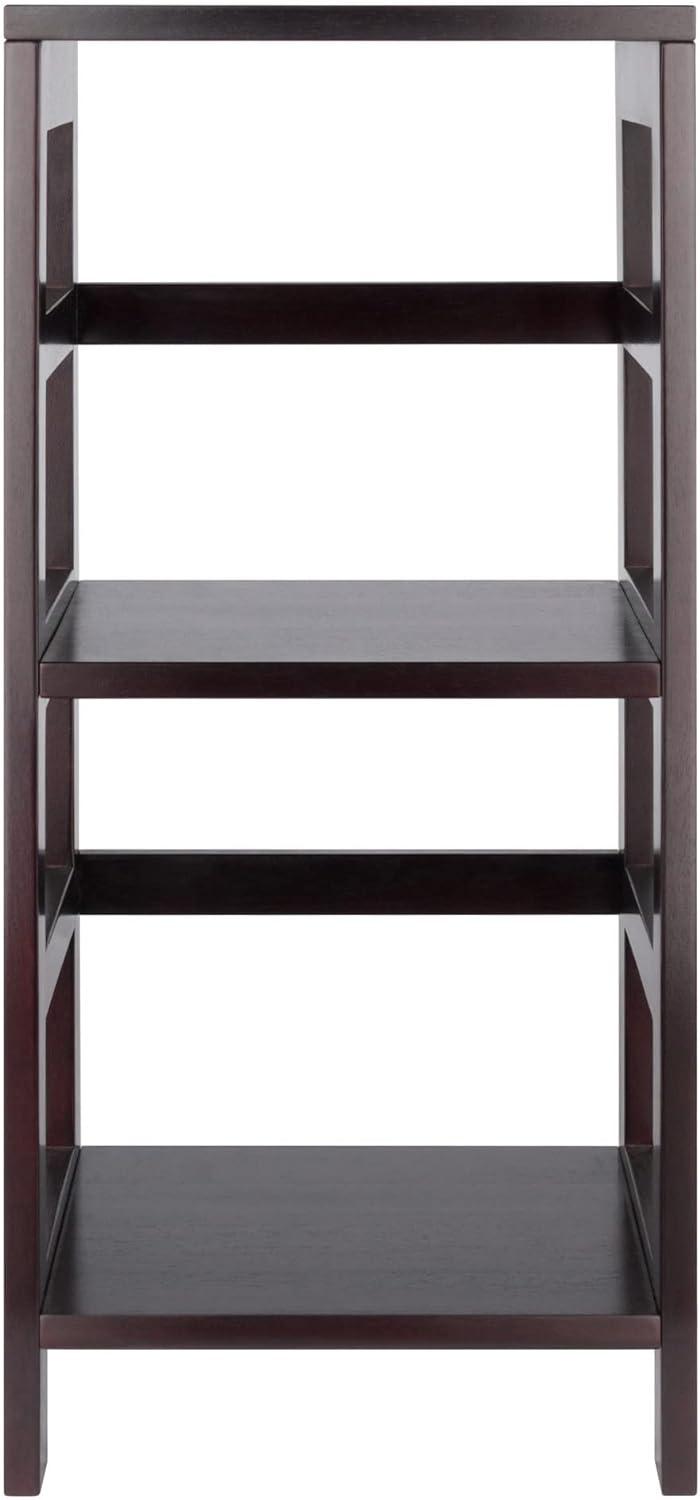 29.21" 2 Tier Leo Shelf Storage or Bookshelf Narrow Espresso Finish - Winsome: Mid-Century Modern, Wood Composite, Metal Hardware