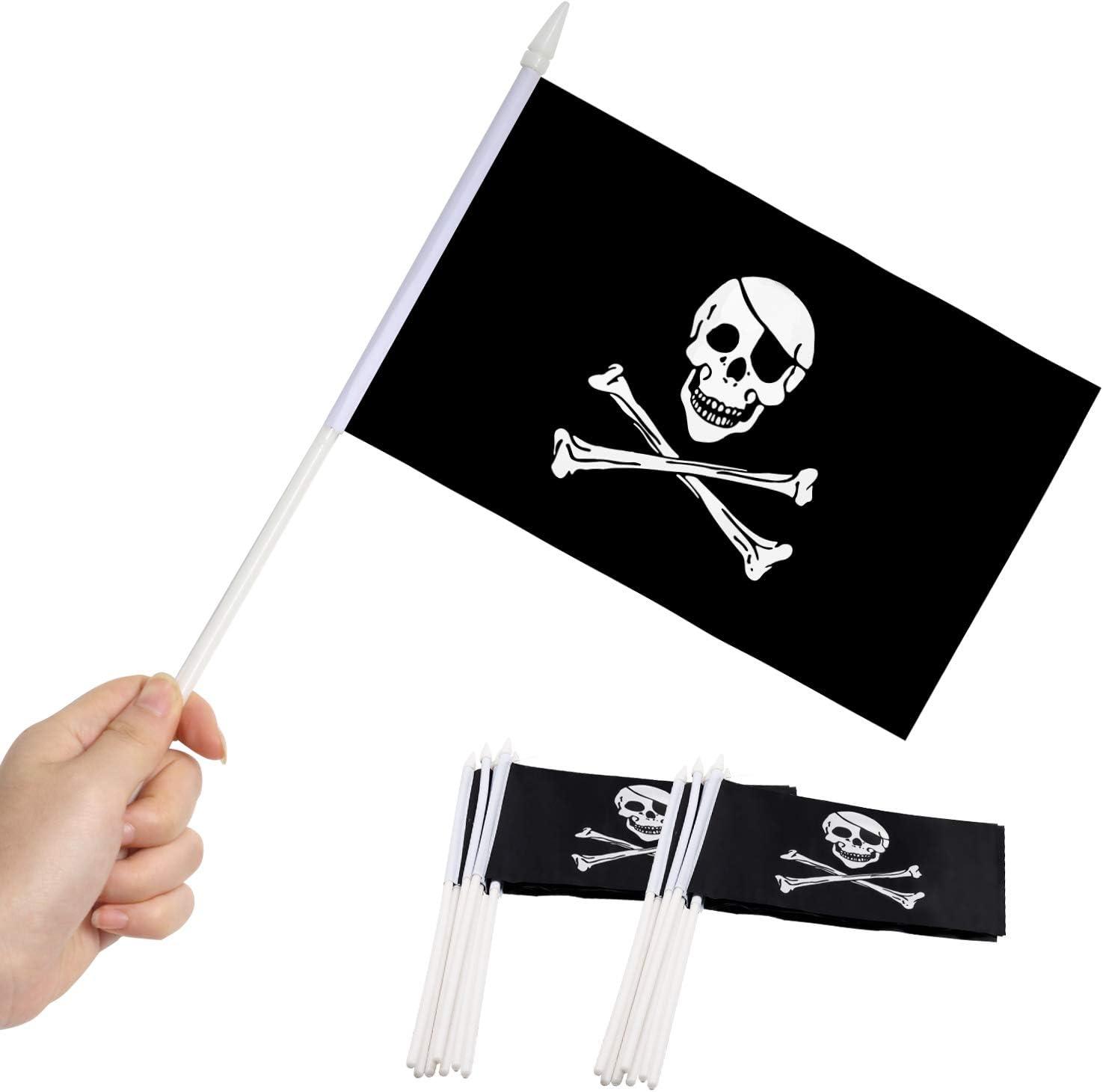 Pirate Stick 2-Sided Polyester 5" x 8" House Flag