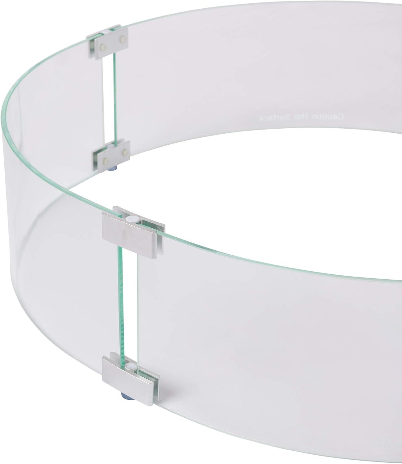 Round Clear Tempered Glass Fire Pit Wind Guard