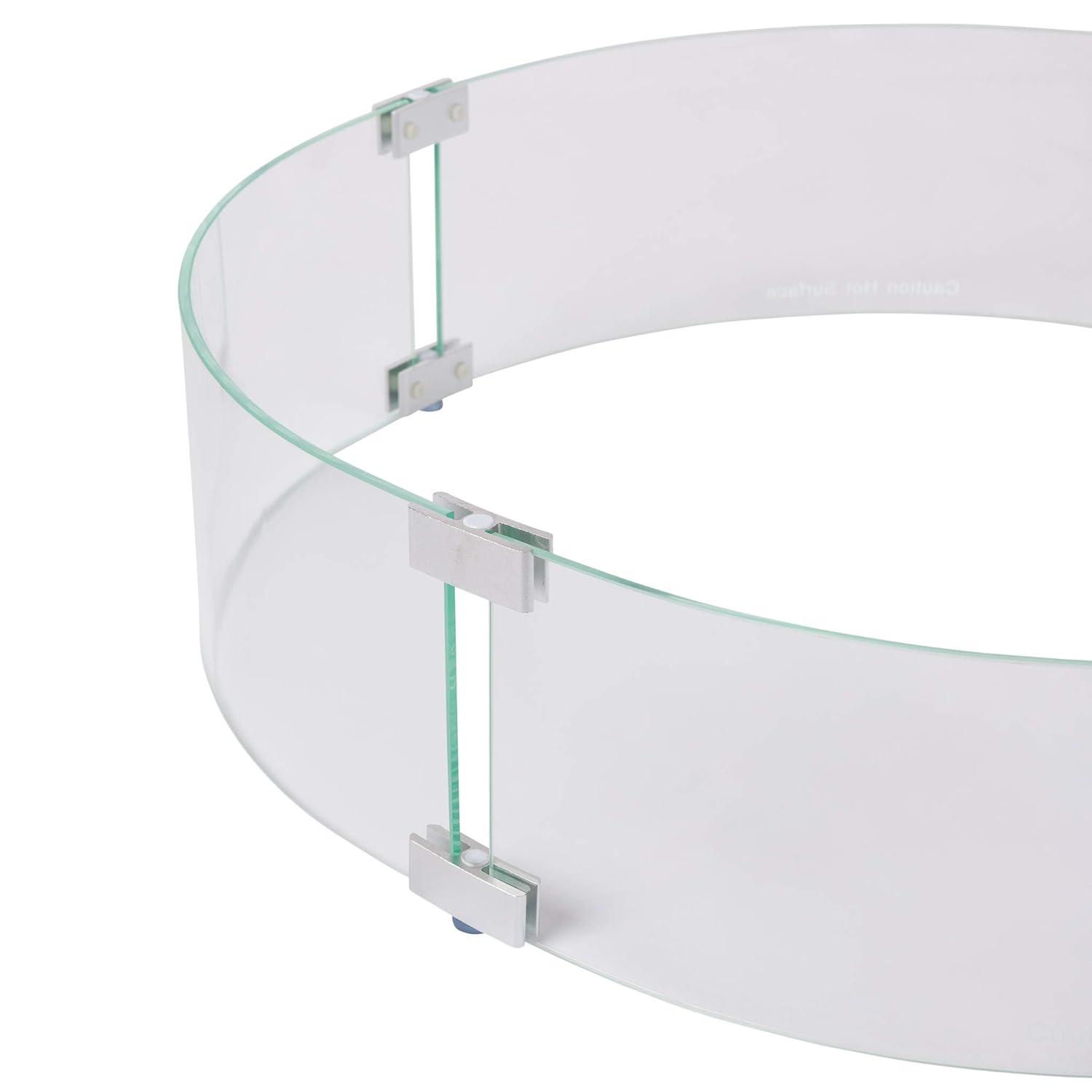 Fire Sense Fire Sense Wind Guard Clear Glass Tempered Glass for Propane, Gas, Fire Pits and Patio Heaters-Round-26 Inches
