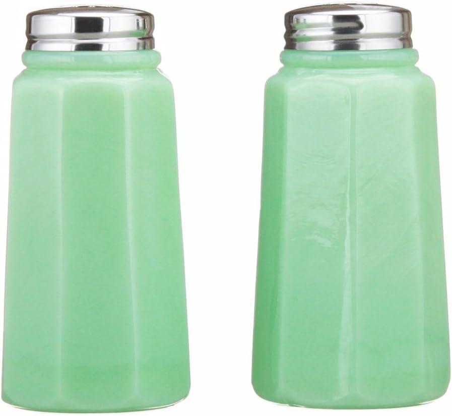 Mosser Glass Panel Salt and Pepper Shakers | Jade