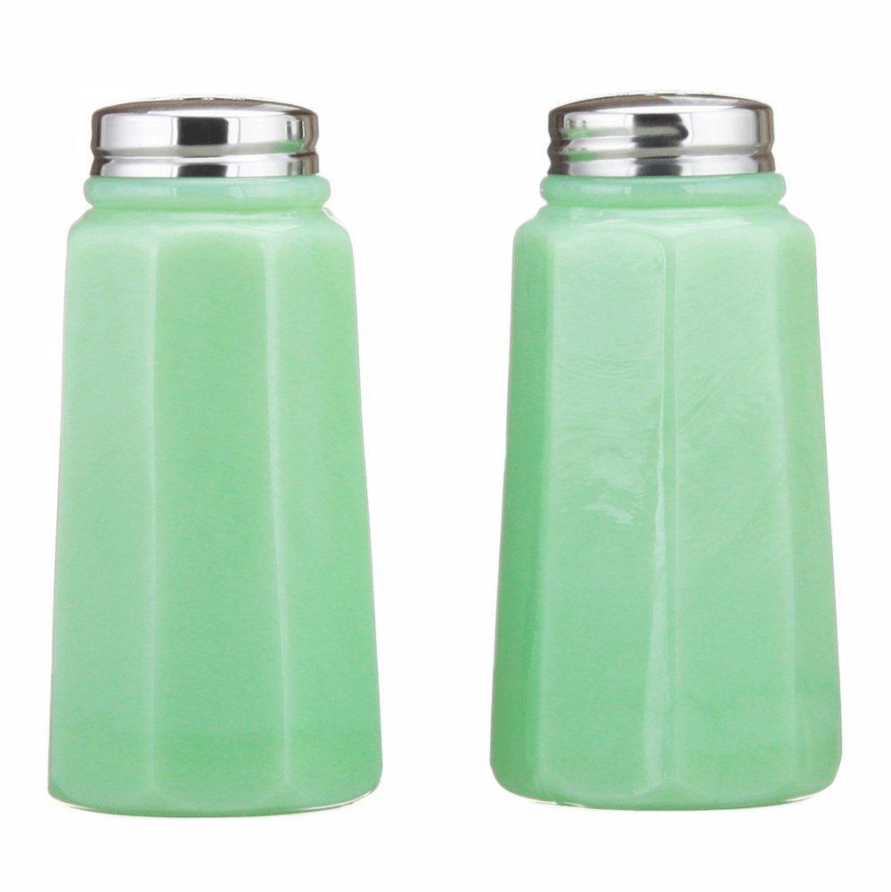 Mosser Glass Panel Salt and Pepper Shakers | Jade
