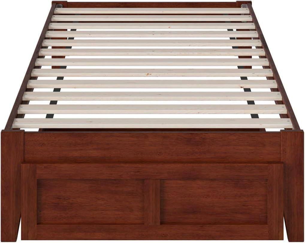 AFI Furnishings Colorado Twin Bed with Foot Drawer and USB Turbo Charger in Walnut