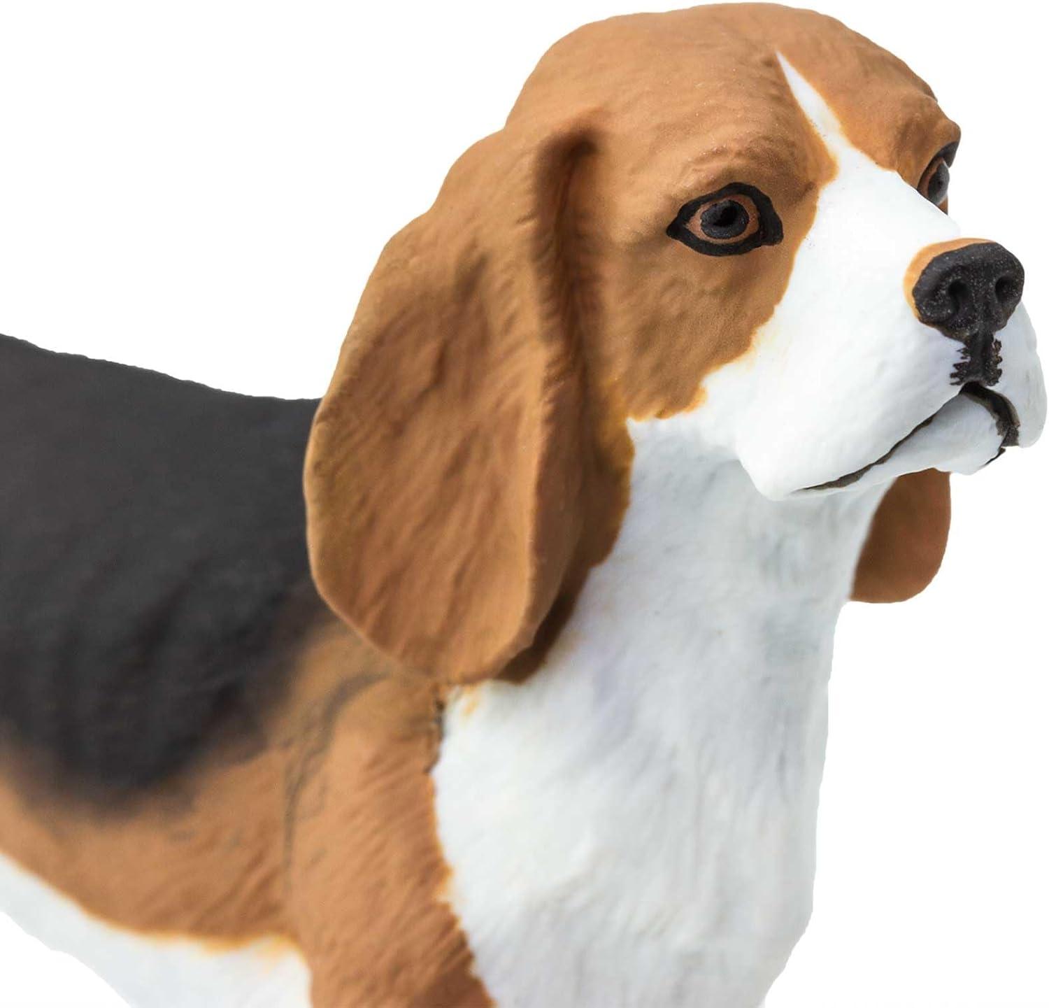 Hand-Painted Beagle Figurine 2.5" Plastic Toy