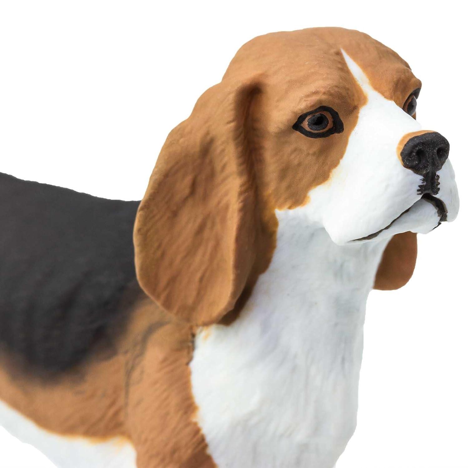 Hand-Painted Beagle Figurine 2.5" Plastic Toy
