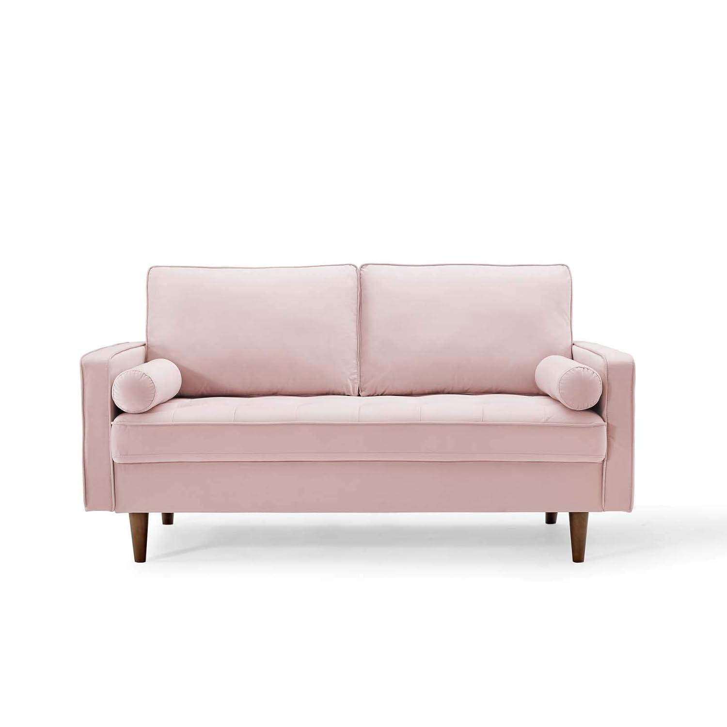 Valour Performance Velvet Loveseat Pink